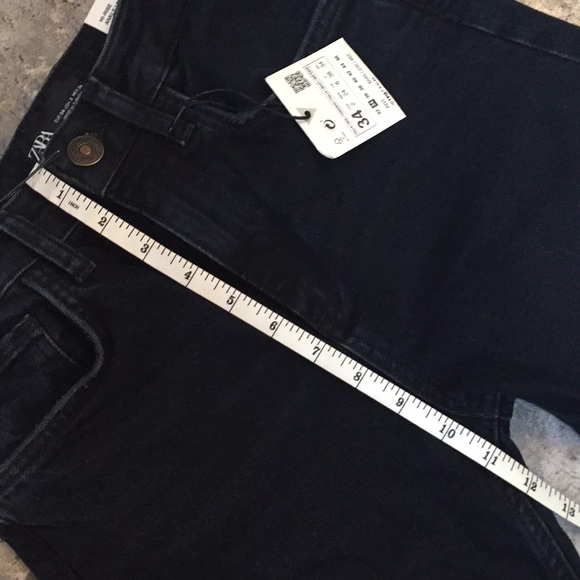 Zara Hi-rise Fray Hem Cuffed Ankle Jeans - Picture 7 of 13